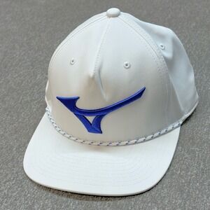 Mizuno Runbird Rope White Blue Retro Golf Hat Snapback Hat/Cap One Size
